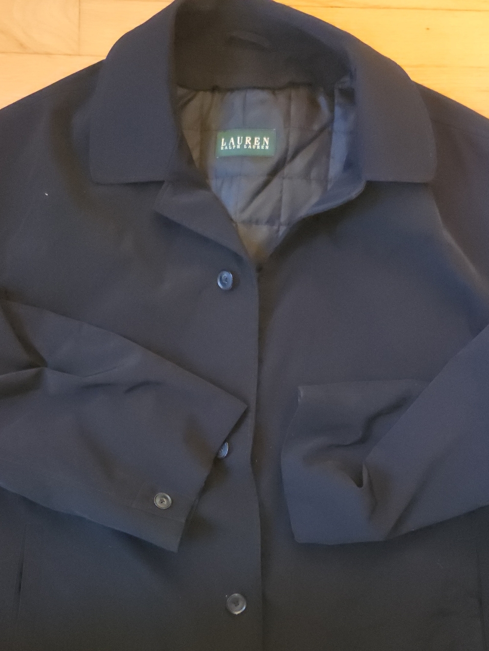 Lauren Ralph Lauren Black Car Coat Zip Out Wool Blend Liner Jacket Big&Tall 4XL